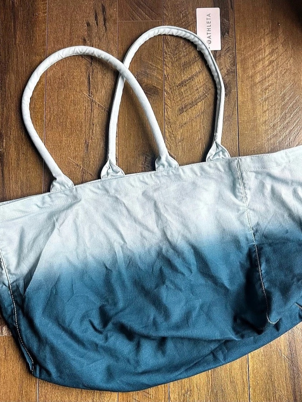 NWT Athleta Blue Ombre Canvas Tote Bag - Picture 2 of 5